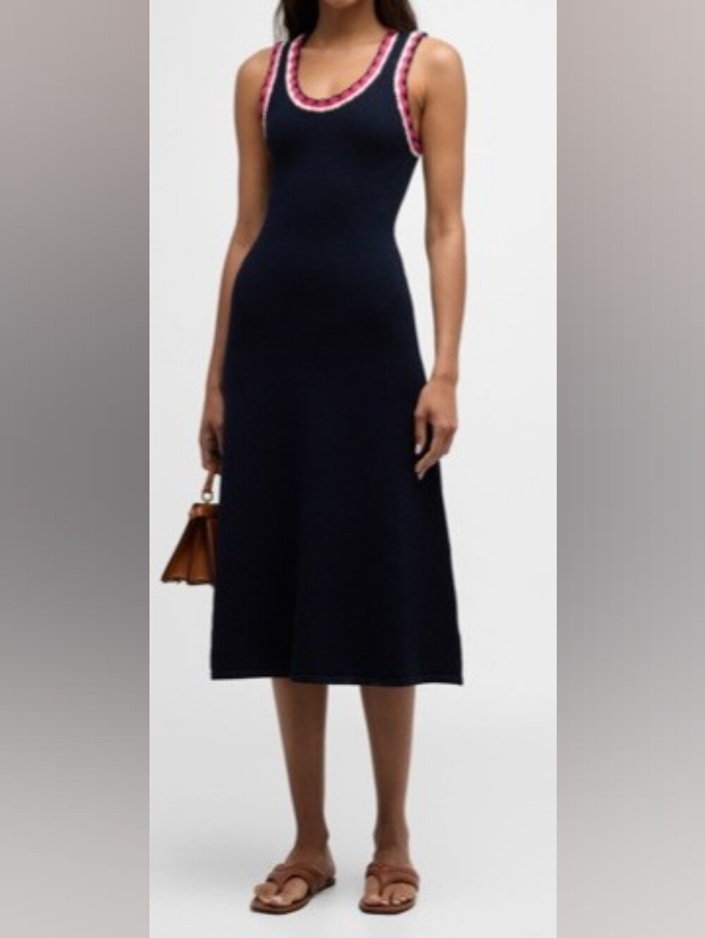 Veronica Beard Ashlan Knit Scoop-Neck Midi Dress